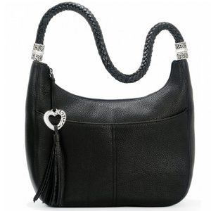 Brand New Brighton Barbados Ziptop Hobo Black Bag